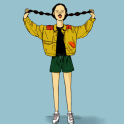 Девочка с косичками