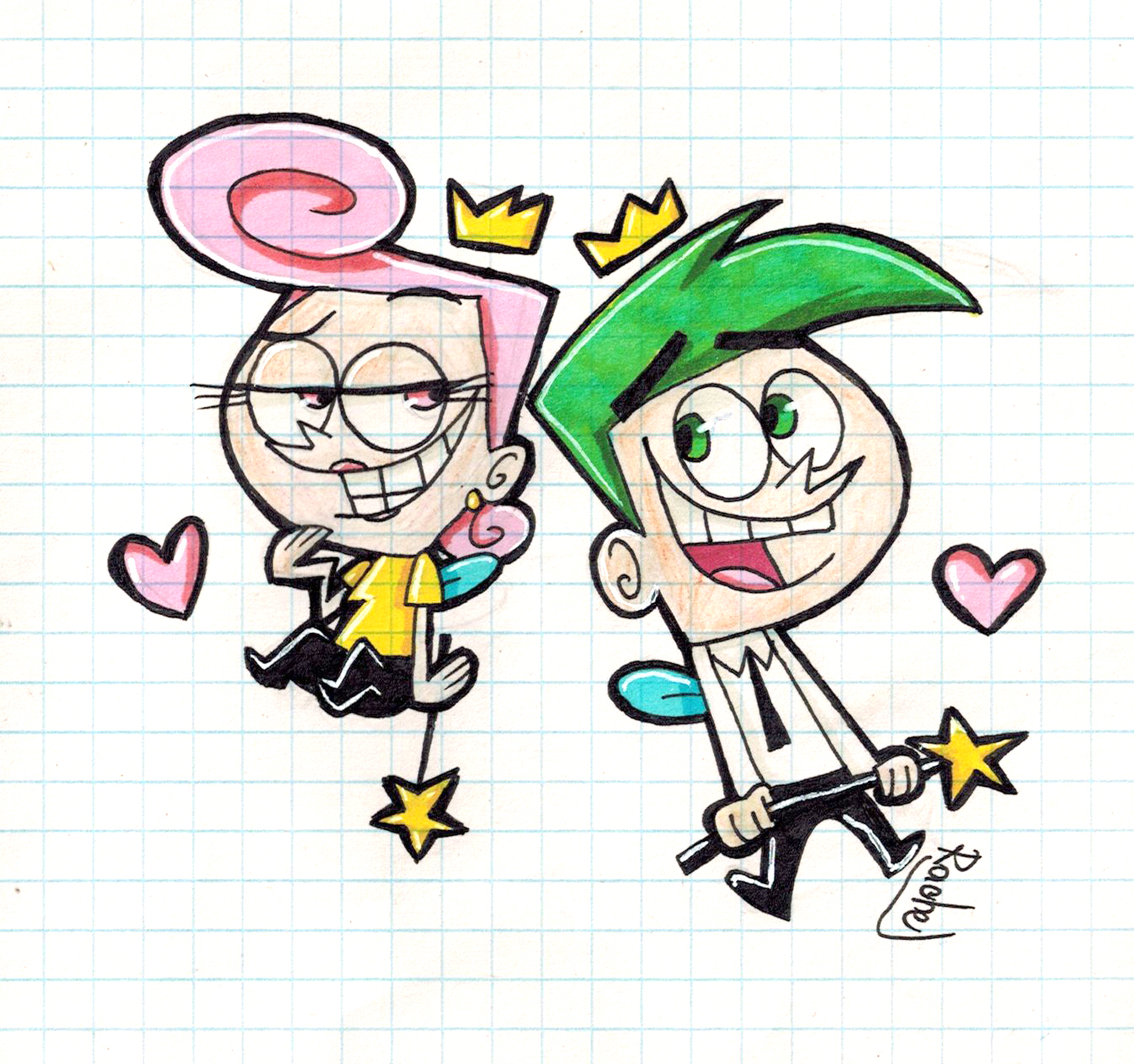 How to draw cosmo and wanda