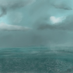 Море с легким туманом.