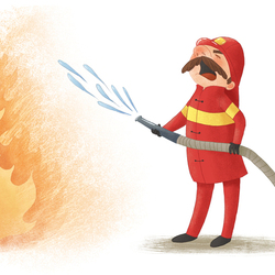 Серия книжных иллюстраций "Злой пожарный"