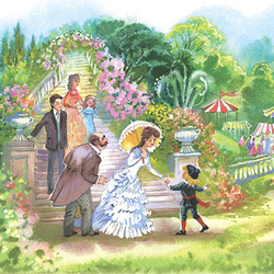 Празднование в саду Дня Рождения Седрика Фаунтлероя
