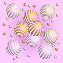 Золотые и серебрянные шарики.