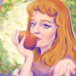 Девочка с персиком