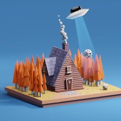 Low poly house model