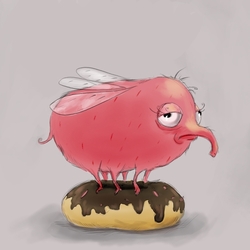 розовый мухослон