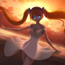 Miku in sunset