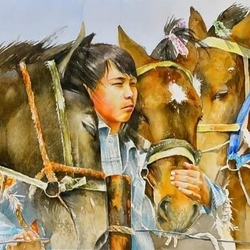 Мальчик с лошадьми