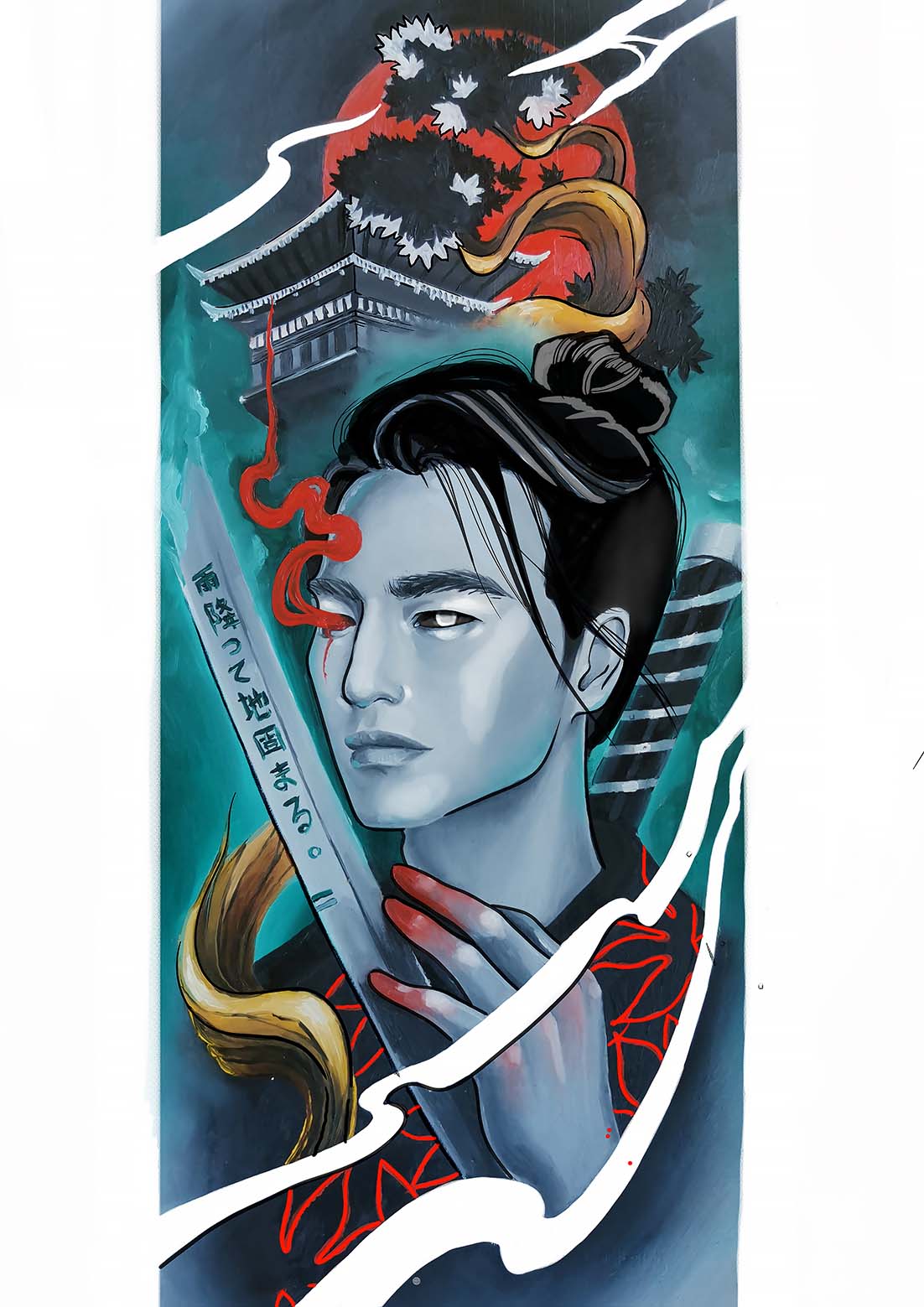 Самурай.Эскиз к татуировке