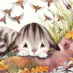 котёнок из серии иллюстраций для книги Александры Хворост "Давай дружить" для издательства Феникс премьер