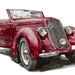 рисунок Steyr 220 Gläser Cabriolet 1938