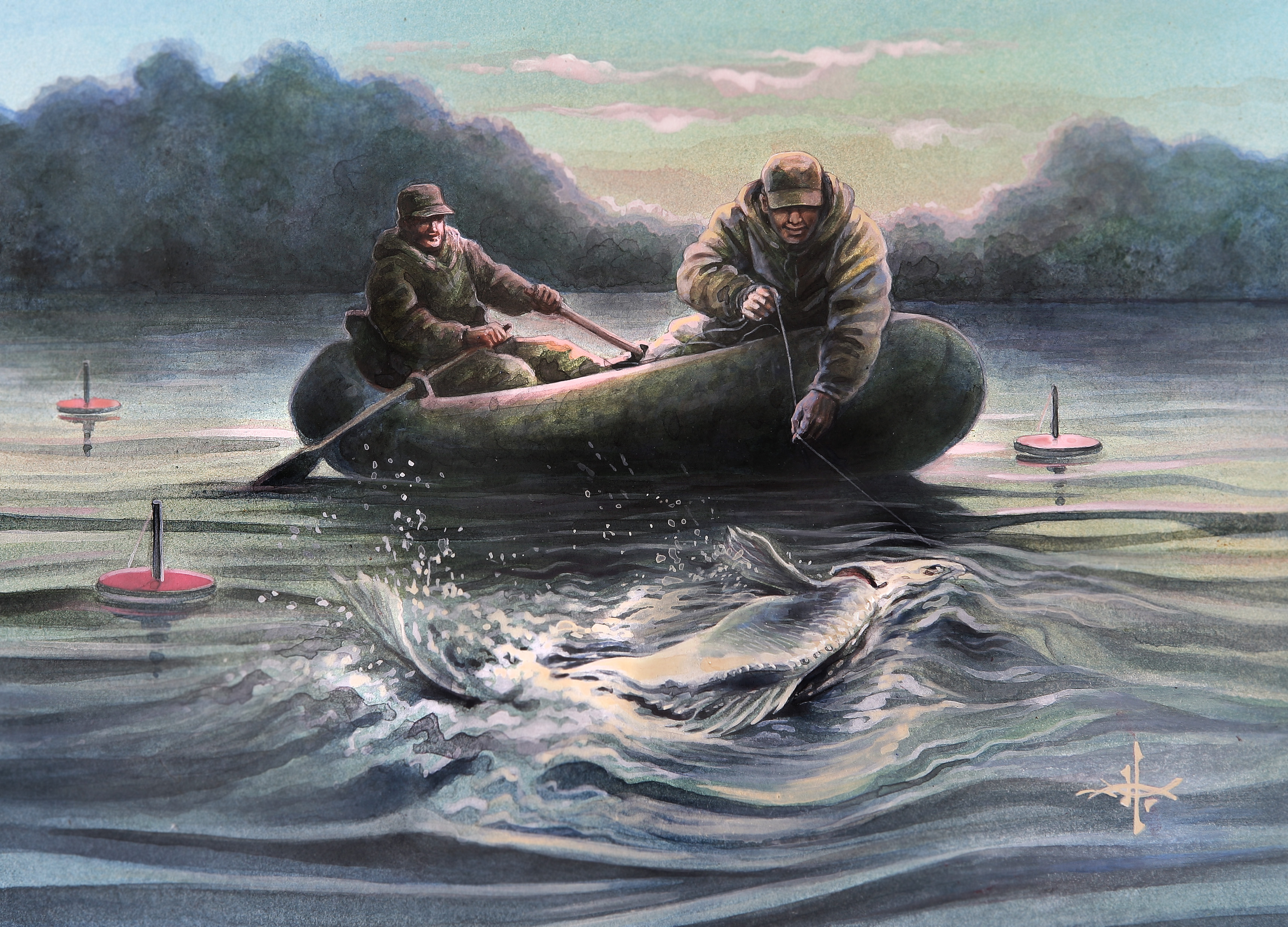 Картина Рыбак в лодке