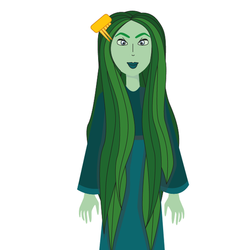 Иллюстрация водяной девушки из татарской сказки