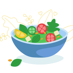 Тарелка с салатом