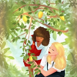 Девушки и лимонное дерево