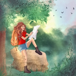 Девушка путешествует