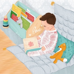 Ребенок читает книгу