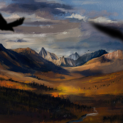 Digital painting "Flight"