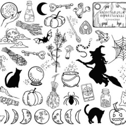 Фрагмент набора иллюстраций "Ведьма"