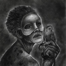 The girl with a bird