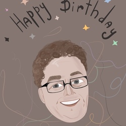 открытка на день рождения с портретом