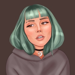 Девушка с зелёными волосами