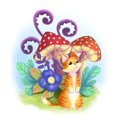 Кот в волшебном саду