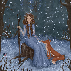 Фея зимней ночи книжная иллюстрация