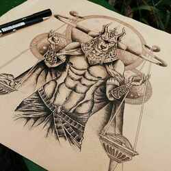 Эскиз татуировки Анубис - древнеегипетский бог погребальных ритуалов и мумификации ⚰️