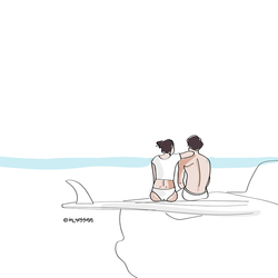 in between surfing . 