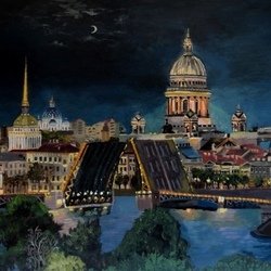 Вид на ночной Петербург