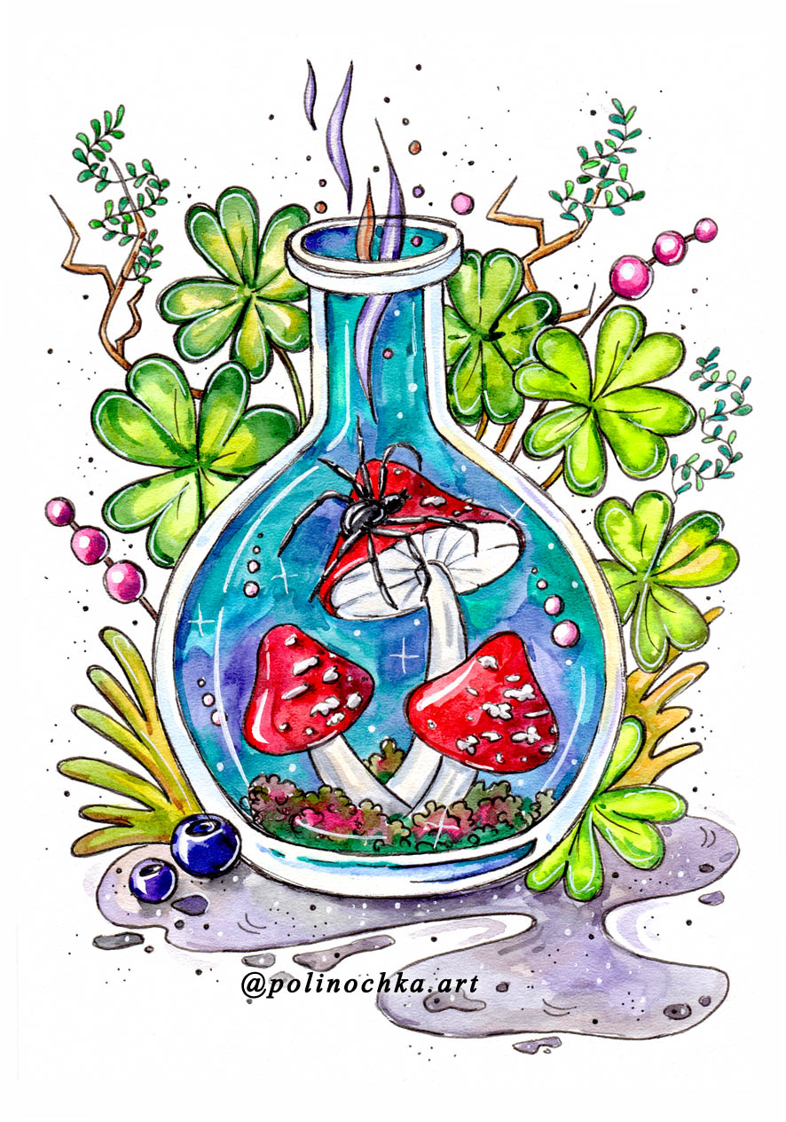 Чарующий мир магии - Баночка с мухоморами