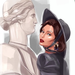 Девушка со статуей Венеры