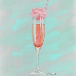 A glass of champagne