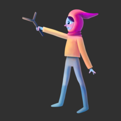 девочка с палкой