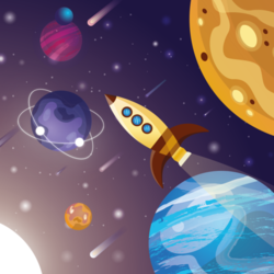 Ракета в космосе