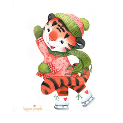 малыш тигрёнок (Иллюстрация к календарю символ года 2022)