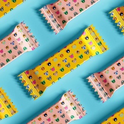 Упаковка шоколадок с паттерном "мишки"