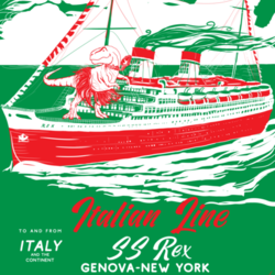 Рекламный плакат Italian Line 30-е годы 