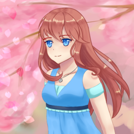 Девушка под сакурой