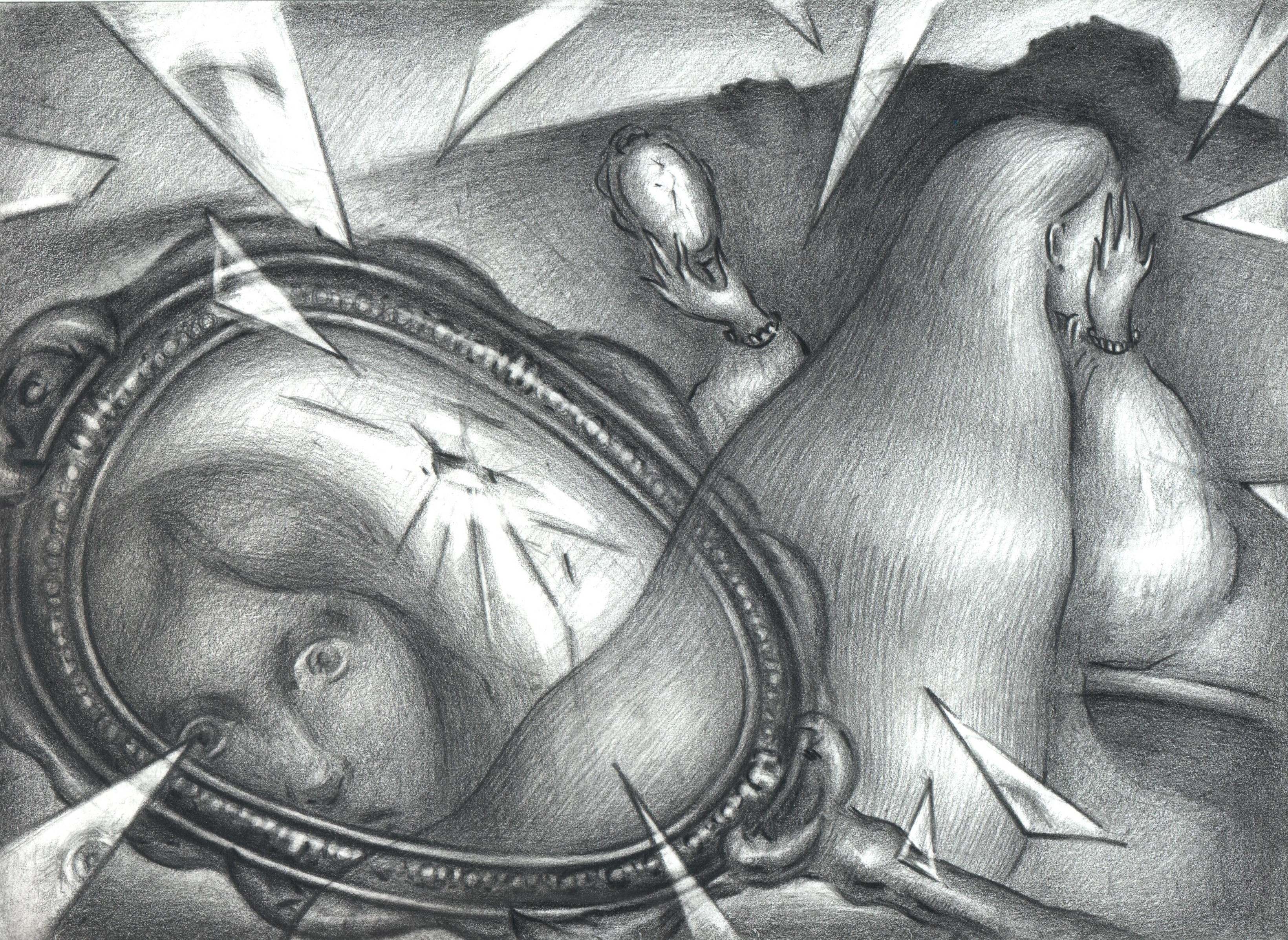 Красавица видит в волшебном зеркале болеющего отца