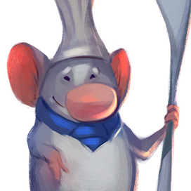 Мышь повар с ложкой