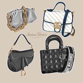 Fshion illustration of bags