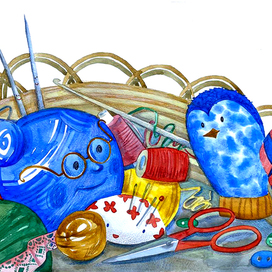 Иллюстрация к сказке "История синей варежки"