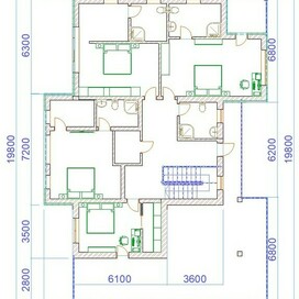 план 2 этажа блокированного дома
