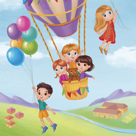Дети на воздушном шаре