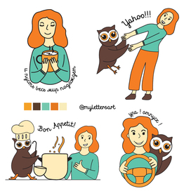 Стикерпак "Рыжая"