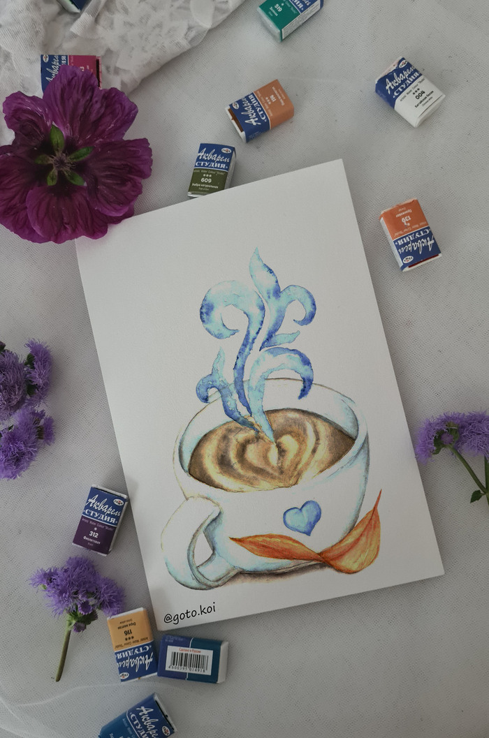 Иллюстрация Кружечка кофе в стиле скетчи | Illustrators.ru