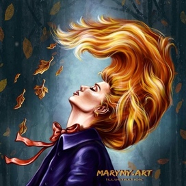Осенняя иллюстрация, осенний портрет, осенний образ