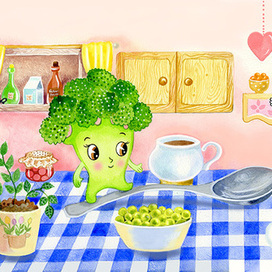 Greeny, the baby broccoli