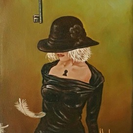 The key of her life     oil/canvas30x40cm